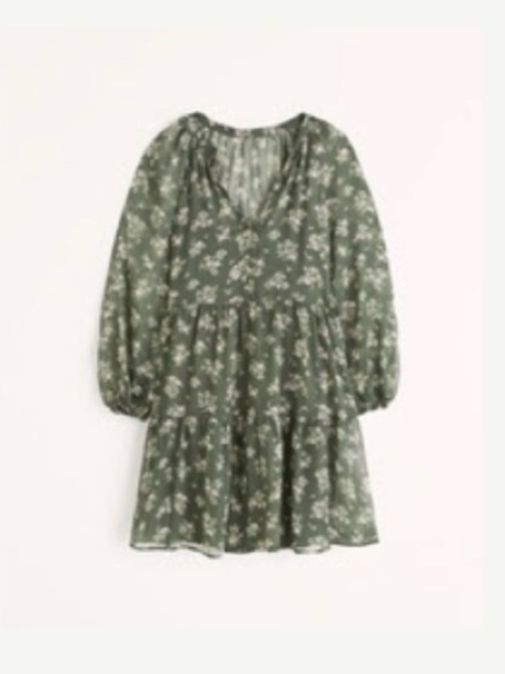 Abercrombie See Through Green Floral Mini Dress